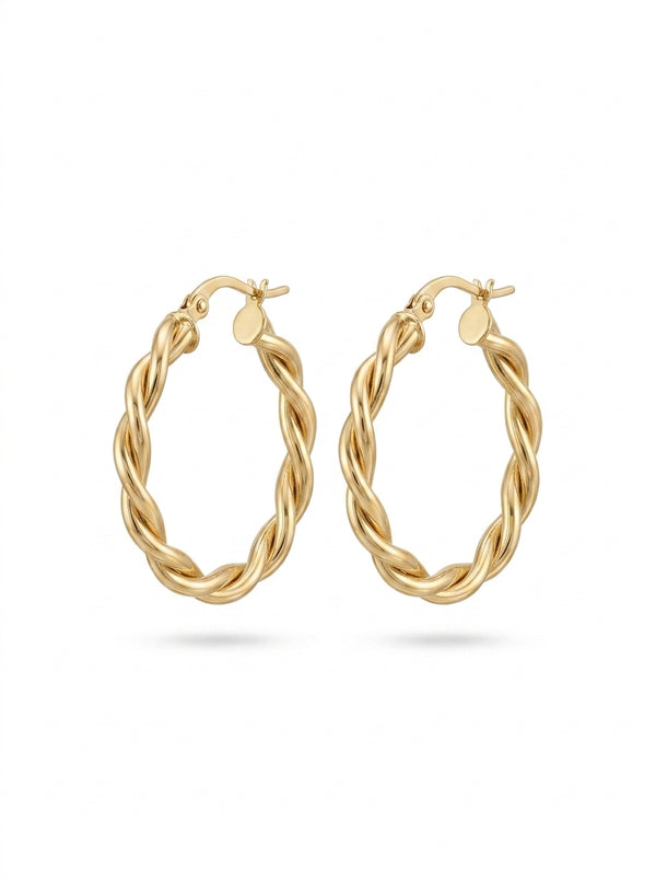 Arracadas de oro 14k diseño torsal Mod LM5198 - 2.3 cm