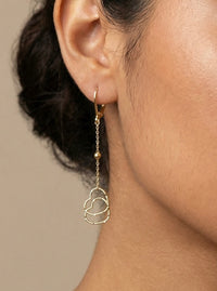Aretes de corazones entretejidos en Oro 14k
