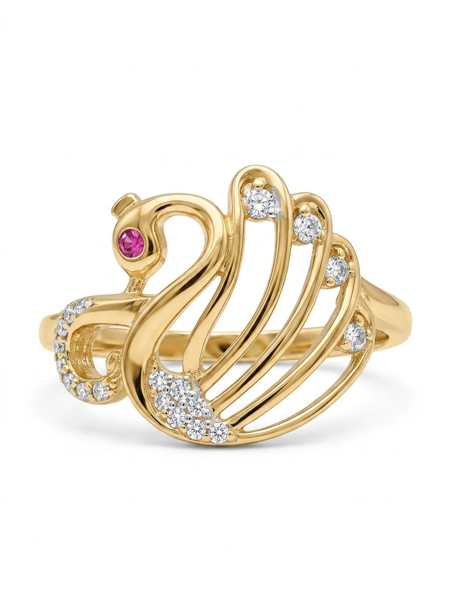 Anillo de oro 10k diseño de cisne Mod 5524