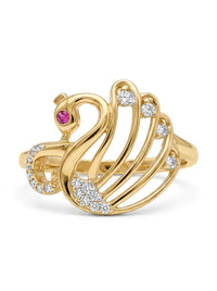 Anillo de oro 10k diseño de cisne Mod 5524