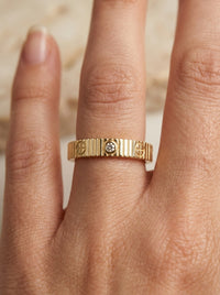 Anillo delgado de oro 10k tipo diseñador con circonias mod 5743