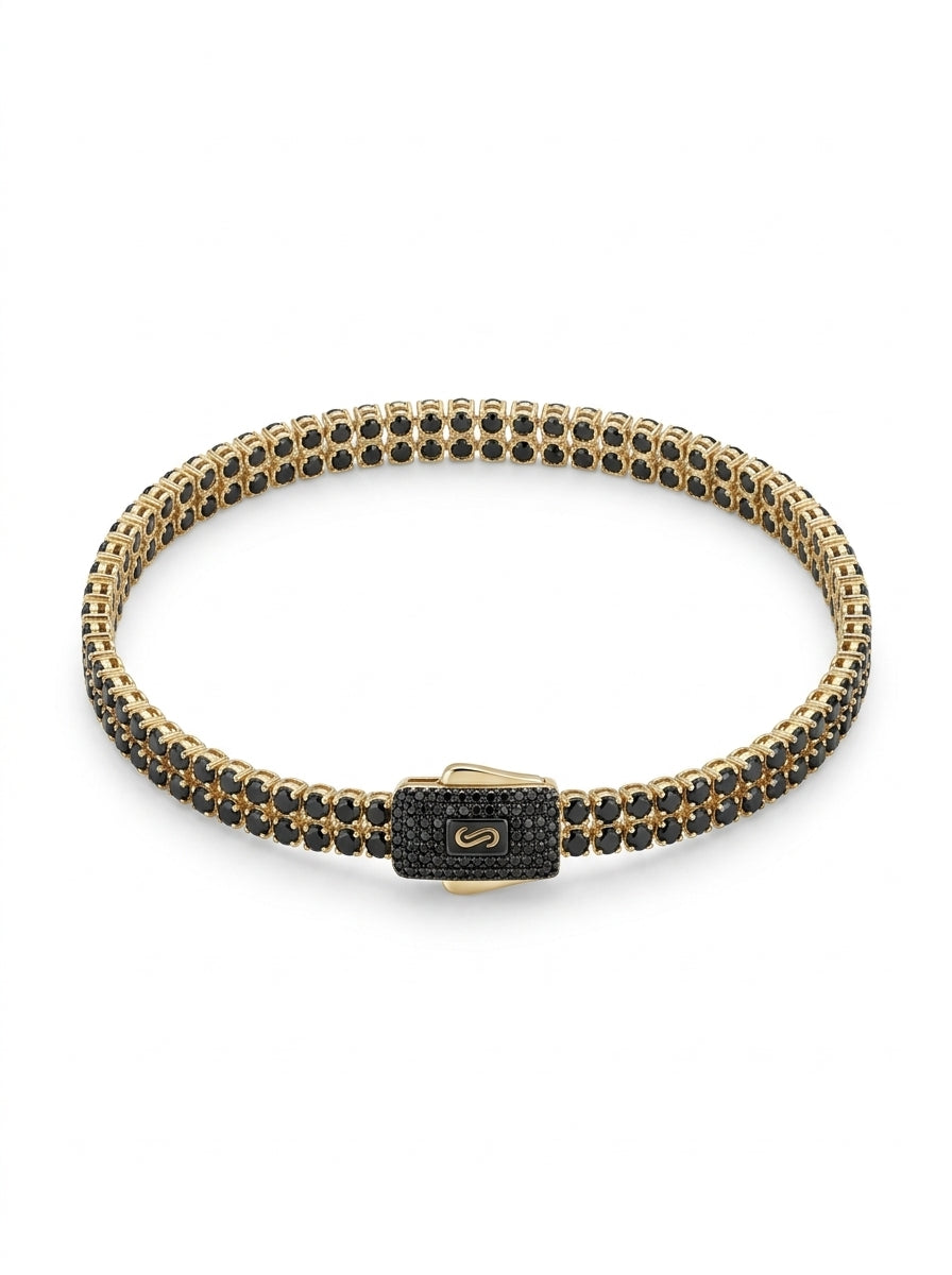 Pulsera de oro 14k diseño Mónaco Chain Aqua 5883- 18 cm x 4mm
