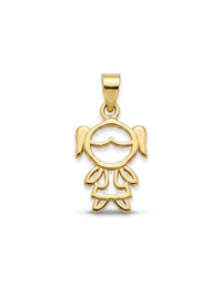 Dije de oro 14k ‎ diseño de niña LM5233- 1.4 cm
