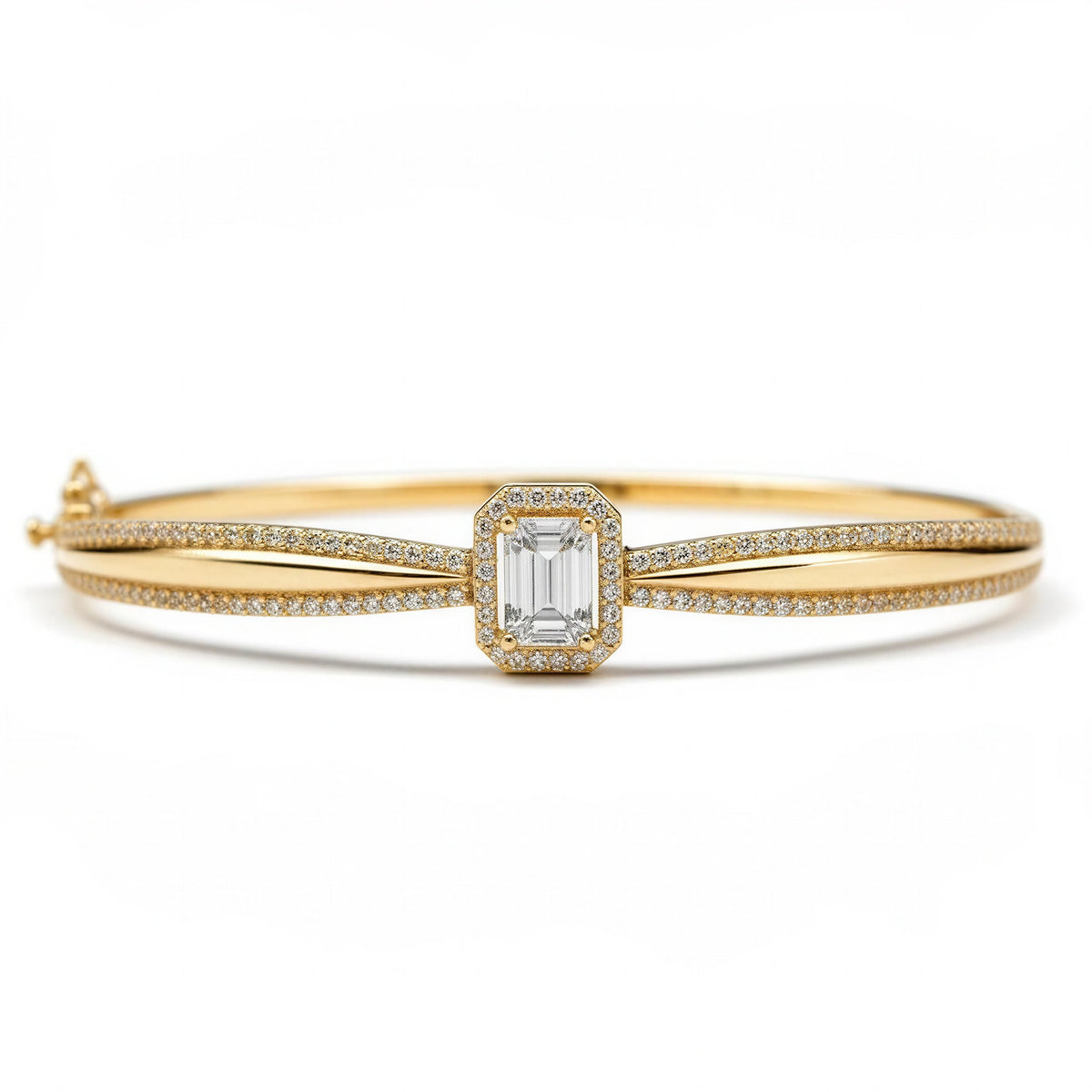 Brazalete baguette con circonias en oro 14k Mod LM5095 - 18 cm