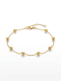 Pulsera de oro 10k diseño de bolitas Mod 5376 - 18 cm