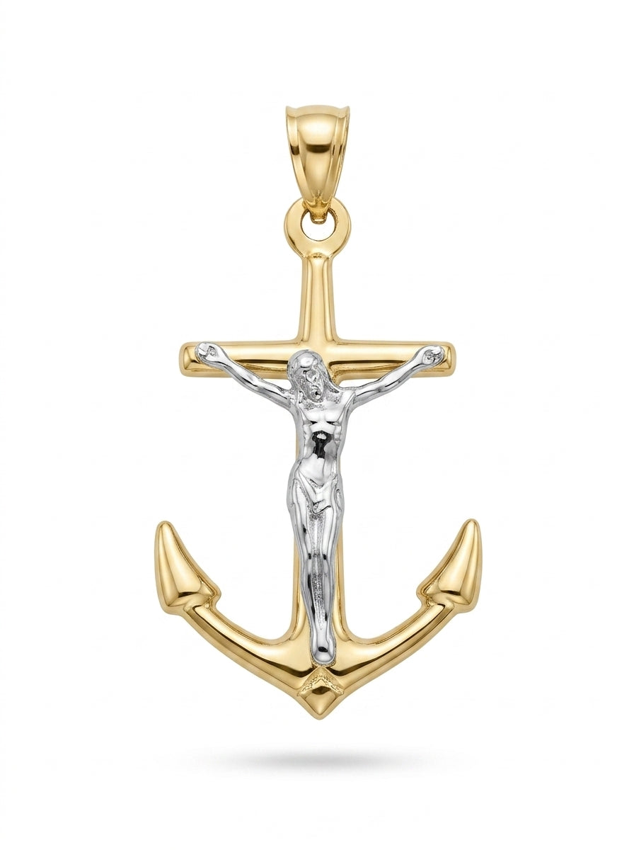 Crucifijo de ancla de oro 10k Mod LM5285 - 2.5 cm