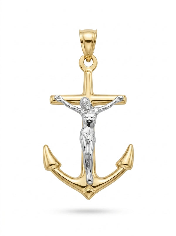 Crucifijo de ancla de oro 10k Mod LM5285 - 2.5 cm