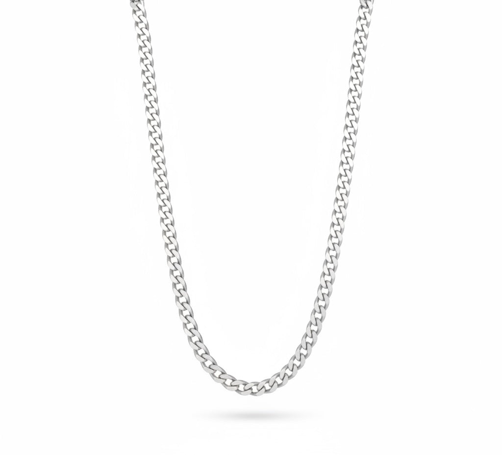 Cadena de oro blanco 14k tejido cubano - 3 mm Caballeros
