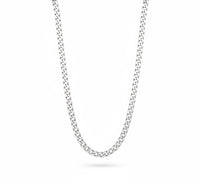 Cadena de oro blanco 14k tejido cubano - 3 mm