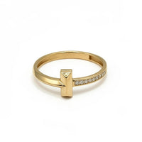 Anillo de oro 10k tipo diseñador hueco Mod. LM 5027
