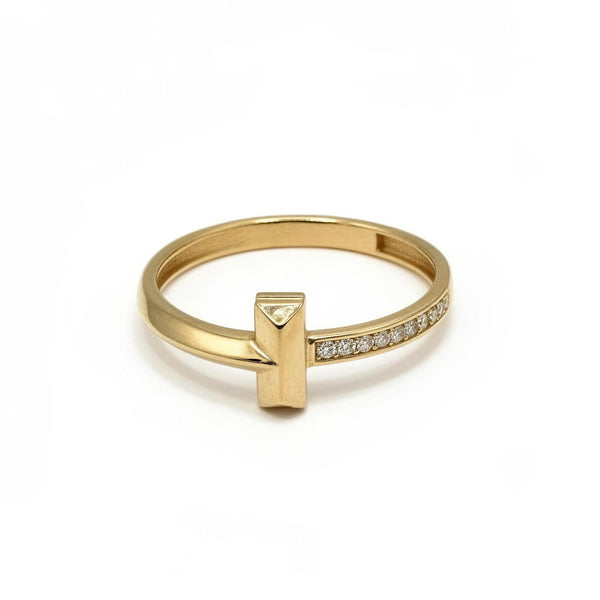 Anillo de oro 10k tipo diseñador hueco Mod. LM 5027