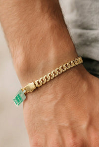 Pulsera de oro 10k con acabado biselado hueca Mod. 300027 - 21 cm