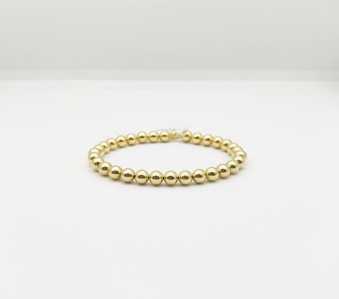 Pulsera de Bolitas en Oro 14k huecas