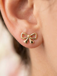 Aretes de oro 14k diseño de moño Mod LM5304
