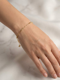 Pulsera de oro 14k diseño de bolitas en tejido clip Mod LM5282 - 18 cm