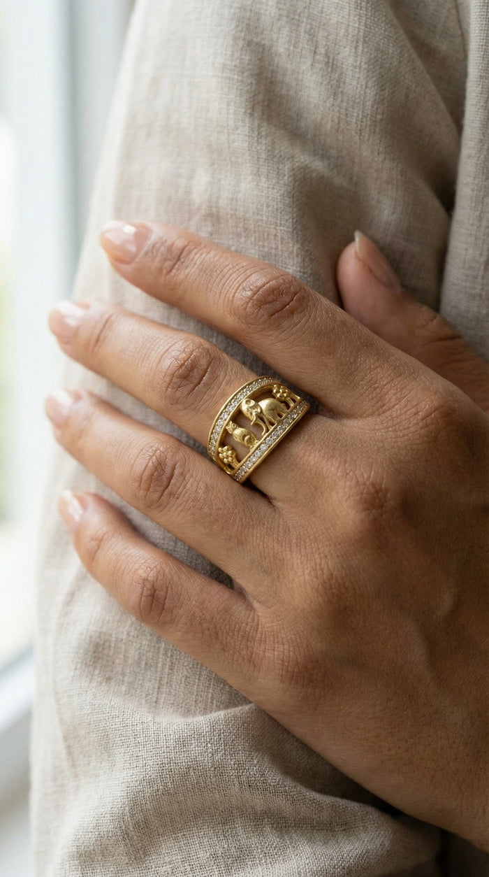 Anillo de la suerte en oro 14k