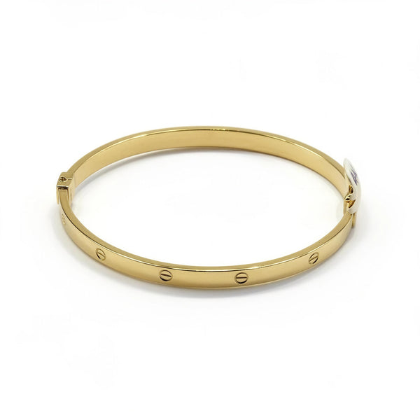 Aro de oro 14k tipo diseñador hueco con broche Mod. 5004 - 18 cm