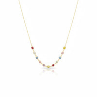 Gargantilla de oro 14k con circonias de colores 45 cm Mod.144500