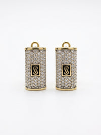 Aretes de oro 10k Mónaco Chain Classic pavé mod 5903