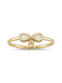 Anillo de oro 14k diseño de moño con piedra madre perla Mod LM5273