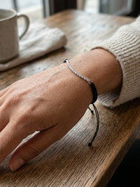 Pulsera de oro blanco 14k tipo tenis Mod 5961 - ajustable