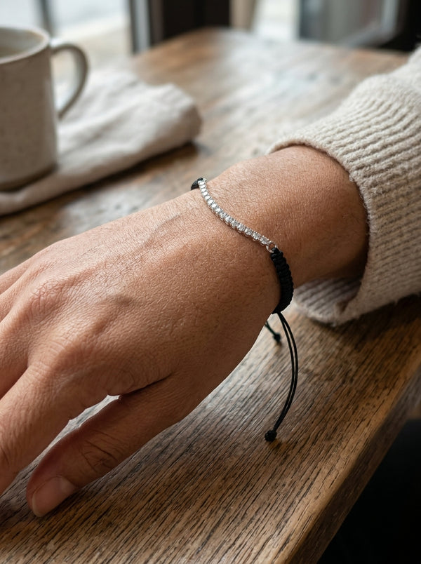 Pulsera de oro blanco 14k tipo tenis Mod 5961 - ajustable