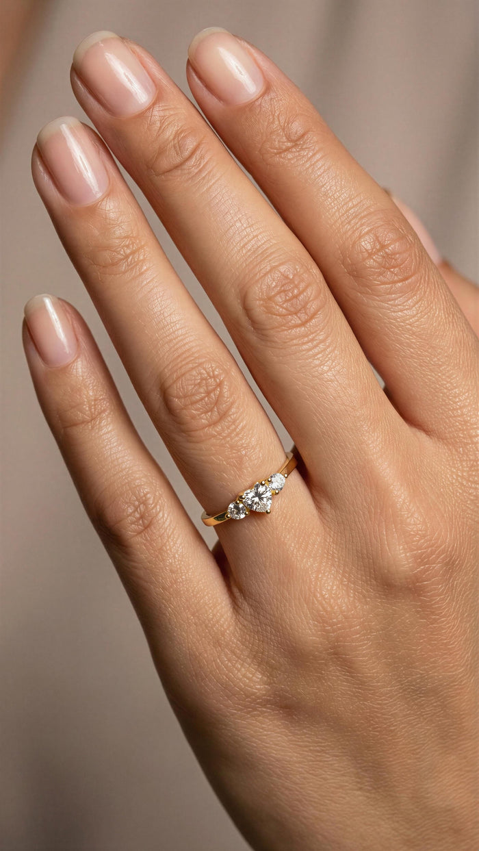 Anillo de oro 14k con circonia de corazón Mod LM51010