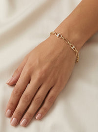 Pulsera de oro 10k tipo diseñador Mod LM5242 - 18 cm