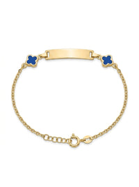 Esclava de oro 10k diseños de tréboles azul Modelo LM5174 - 18 cm