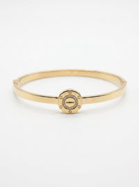 Brazalete de oro 14k tipo diseñador hueco mod 5759 - 18 cm