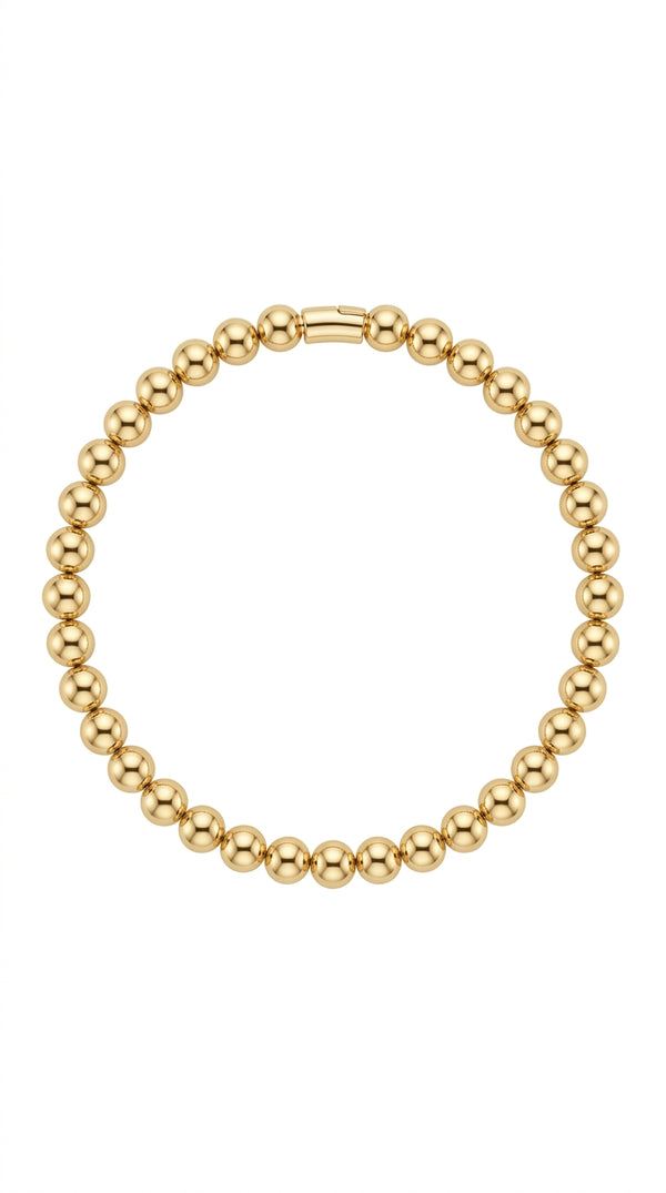 Aro de oro 14k rígido con bolitas huecas LM5092 - 18 cm
