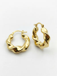 Arracadas de oro 14k diseño ondulado Mod 5973 - 2.5 cm