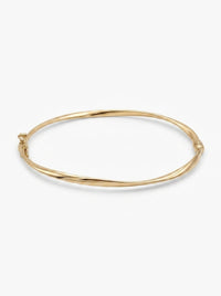 Brazalete de oro 14k  hueco diseño torcido Mod 5570 - 18 cm