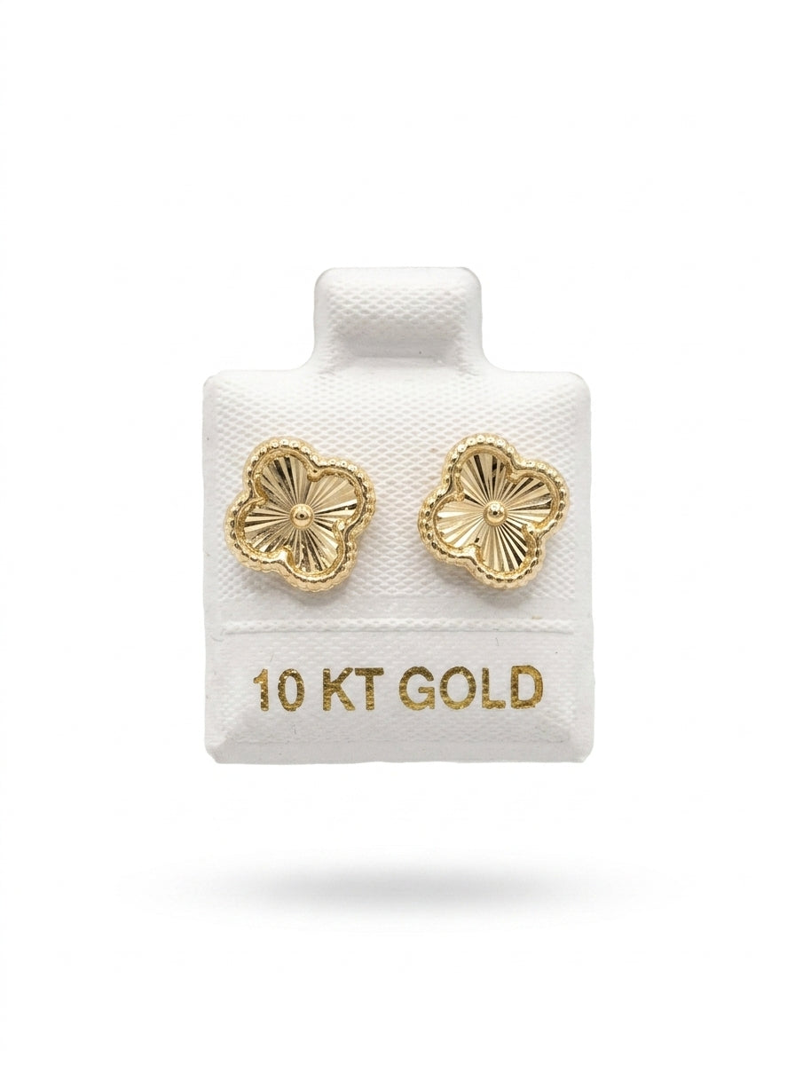 Broquel de oro 10k delgado tipo diseñador (de bolitas) Mod 5645
