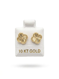 Broquel de oro 10k delgado tipo diseñador (de bolitas) Mod 5645