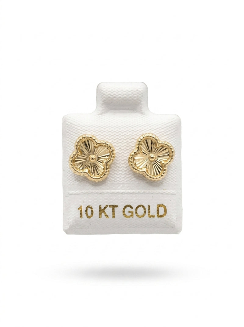 Broquel de oro 10k delgado tipo diseñador (de bolitas) Mod 5645