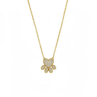 Gargantilla de huellita de oro 14k con circonias 45 cm
