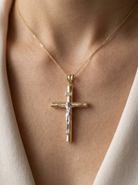 Crucifijo de oro 14k mod 5519 - 3.5 cm