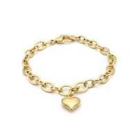 Pulsera de eslabón circular con corazón inflado de oro 14k Mod. 8140