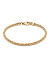 Pulsera de oro 14k tejido pop corn Mod 5457 - 18 cm