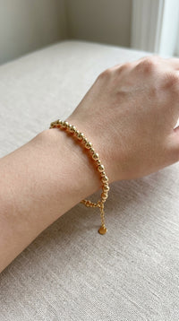 Pulsera de oro 14k de bolitas huecas Mod. LM5053 -18 cm