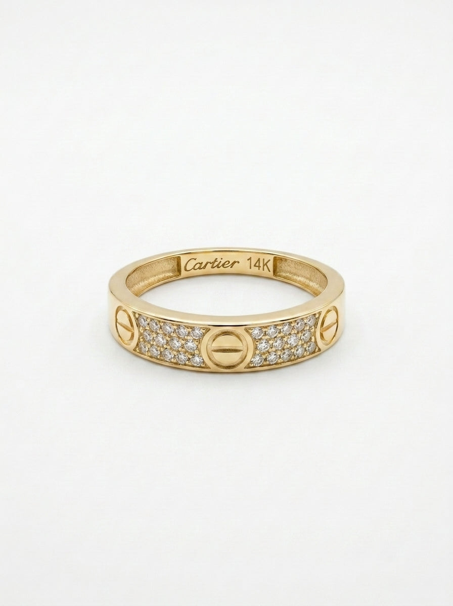Anillo de oro 14k tipo diseñador con circonias Mod 5766
