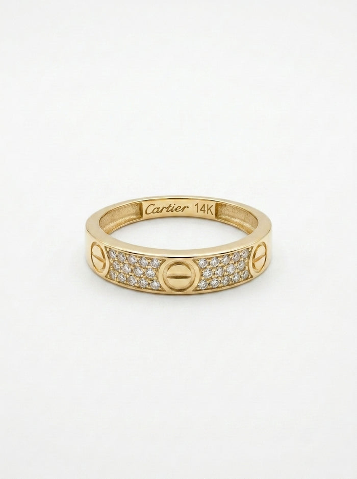Anillo de oro 14k tipo diseñador con circonias Mod 5766