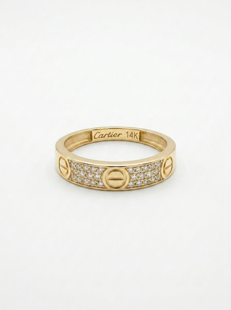 Anillo de oro 14k tipo diseñador con circonias Mod 5766