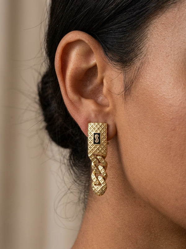Aretes de oro 14k Mónaco Chain Classic flex mod 5897
