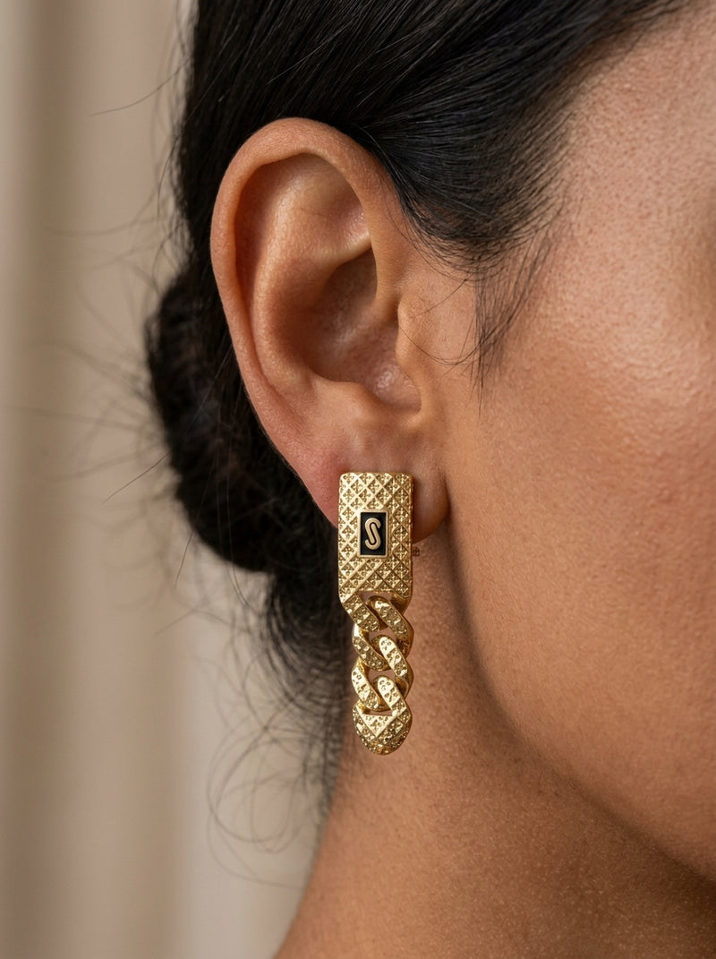 Aretes de oro 14k Mónaco Chain Classic flex mod 5897