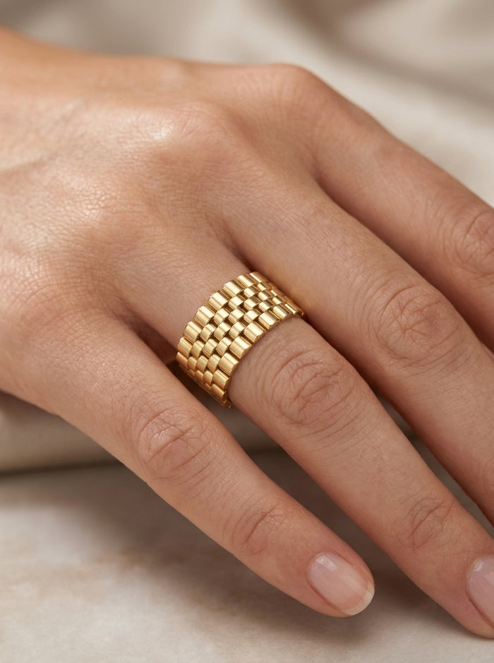 Anillo de oro 14k tipo diseñador Mod LM5354