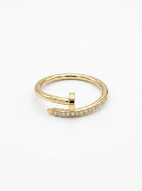 Anillo de oro 14k diseño de clavo con circonias Mod. 5136