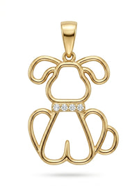 Dije de oro 14k diseño silueta de perrito Mod LM5451