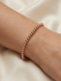 Pulsera de oro rosa 14k diseño de bolitas hueca Mod 5493 - 18 cm
